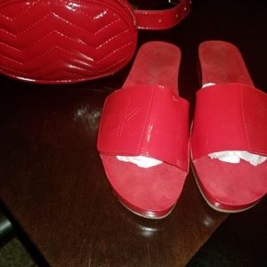 Calvin Klein Red Patent Sandals